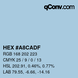 Farbcode: HEX #A8CADF | qconv.com