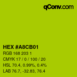 Color code: HEX #A8CB01 | qconv.com