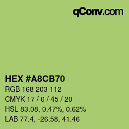カラーコード: HEX #A8CB70 | qconv.com