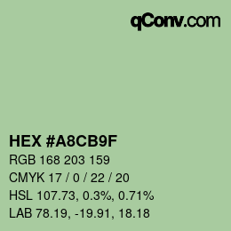 カラーコード: HEX #A8CB9F | qconv.com