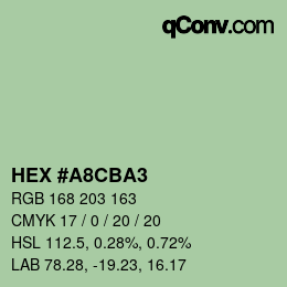 Farbcode: HEX #A8CBA3 | qconv.com