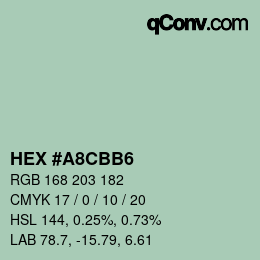 カラーコード: HEX #A8CBB6 | qconv.com