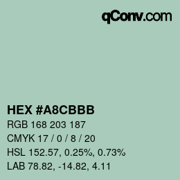 Farbcode: HEX #A8CBBB | qconv.com