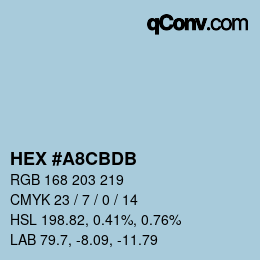 Color code: HEX #A8CBDB | qconv.com