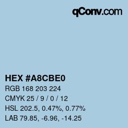 カラーコード: HEX #A8CBE0 | qconv.com