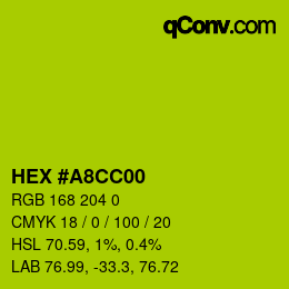 Color code: HEX #A8CC00 | qconv.com