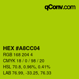 Color code: HEX #A8CC04 | qconv.com