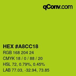 Color code: HEX #A8CC18 | qconv.com