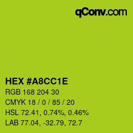 Color code: HEX #A8CC1E | qconv.com