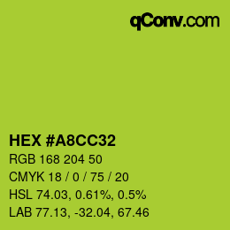 カラーコード: HEX #A8CC32 | qconv.com
