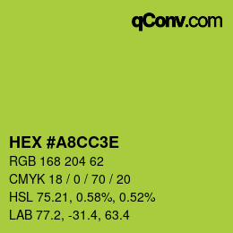 Color code: HEX #A8CC3E | qconv.com