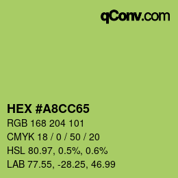 Color code: HEX #A8CC65 | qconv.com