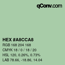 カラーコード: HEX #A8CCA8 | qconv.com