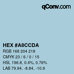 カラーコード: HEX #A8CCDA | qconv.com