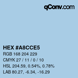 Color code: HEX #A8CCE5 | qconv.com