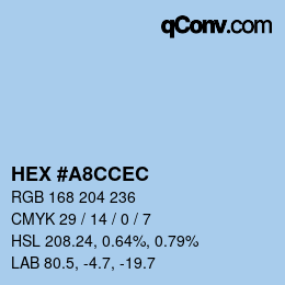 Color code: HEX #A8CCEC | qconv.com