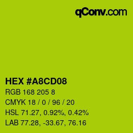 カラーコード: HEX #A8CD08 | qconv.com
