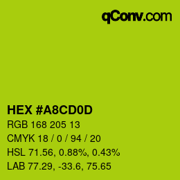 カラーコード: HEX #A8CD0D | qconv.com