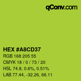 カラーコード: HEX #A8CD37 | qconv.com