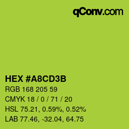 Color code: HEX #A8CD3B | qconv.com