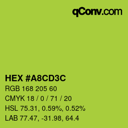Color code: HEX #A8CD3C | qconv.com