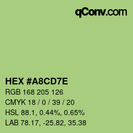 Farbcode: HEX #A8CD7E | qconv.com