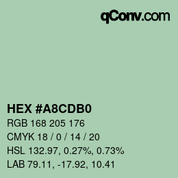 Color code: HEX #A8CDB0 | qconv.com
