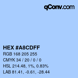 Color code: HEX #A8CDFF | qconv.com