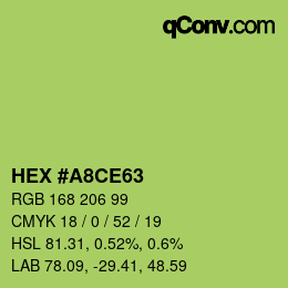 Color code: HEX #A8CE63 | qconv.com