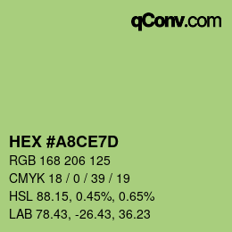 カラーコード: HEX #A8CE7D | qconv.com