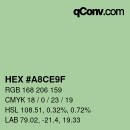 Color code: HEX #A8CE9F | qconv.com