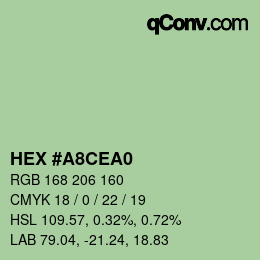 Color code: HEX #A8CEA0 | qconv.com