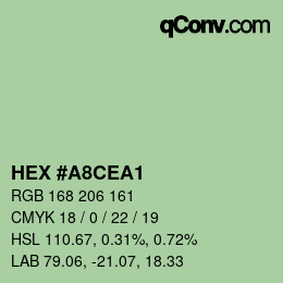 Color code: HEX #A8CEA1 | qconv.com