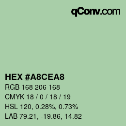 Color code: HEX #A8CEA8 | qconv.com