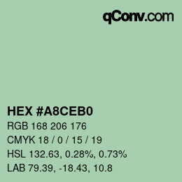 Color code: HEX #A8CEB0 | qconv.com