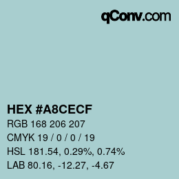 Color code: HEX #A8CECF | qconv.com