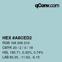 カラーコード: HEX #A8CED2 | qconv.com