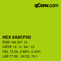 Color code: HEX #A8CF0D | qconv.com