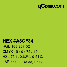 Color code: HEX #A8CF34 | qconv.com