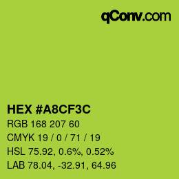 Code couleur: HEX #A8CF3C | qconv.com