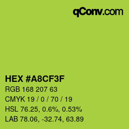 Color code: HEX #A8CF3F | qconv.com