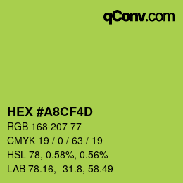 Color code: HEX #A8CF4D | qconv.com