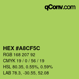 Color code: HEX #A8CF5C | qconv.com