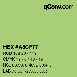 Color code: HEX #A8CF77 | qconv.com