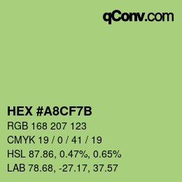 Color code: HEX #A8CF7B | qconv.com