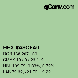 カラーコード: HEX #A8CFA0 | qconv.com