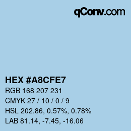 Color code: HEX #A8CFE7 | qconv.com