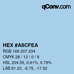 Color code: HEX #A8CFEA | qconv.com