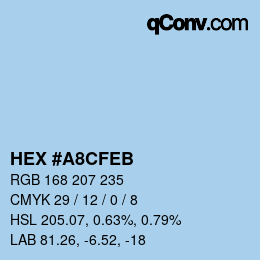 颜色代码: HEX #A8CFEB | qconv.com