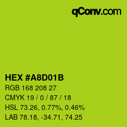 颜色代码: HEX #A8D01B | qconv.com